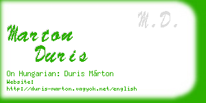 marton duris business card